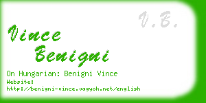vince benigni business card